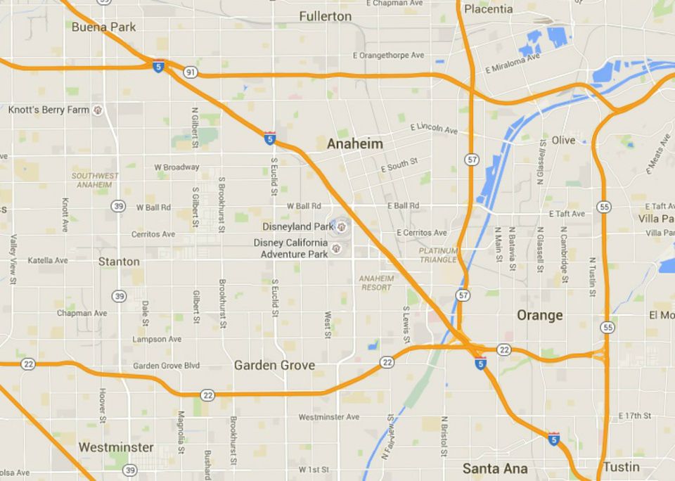 アナハイム カリフォルニアのディズニーランドリゾートの地図