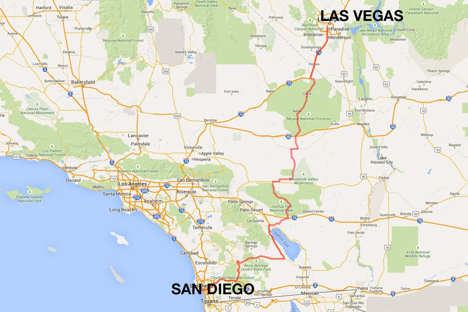 サンディエゴからラスベガスへ 4つの方法で旅行