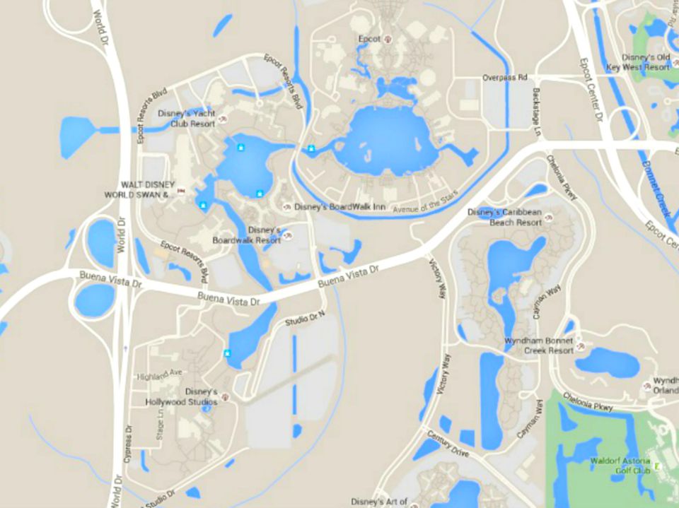 ウォルト ディズニー ワールドの公園とリゾートの地図