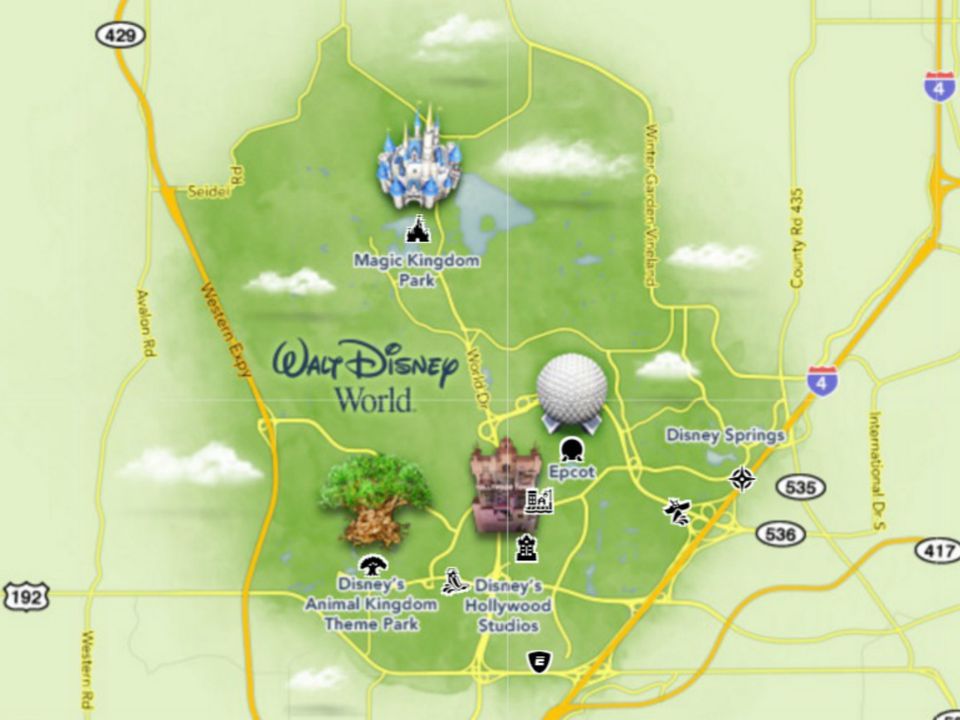 ウォルト ディズニー ワールドの公園とリゾートの地図